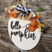 18" Hello Pumpkin - Wooden Door Hanger - Rustiva