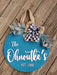 18" Personalized Wood Door Hanger - Last Name and Date - Rustiva