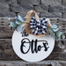 18" Personalized Wood Door Hanger - Last Name only - Rustiva