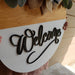 18" Welcome Wooden Door Hanger - Rustiva