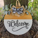 18" Welcome Wooden Door Hanger - Rustiva