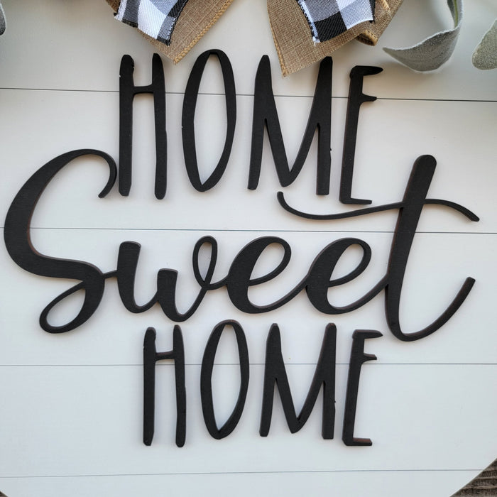 18" Wooden Shiplap style Door Hanger - Home Sweet Home - Rustiva