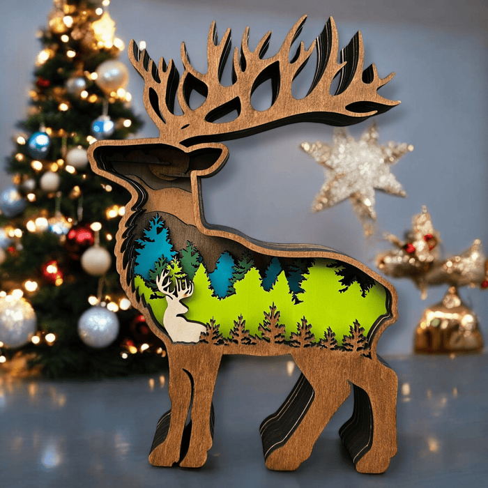 3D Deer Sign Layered Art - Rustiva