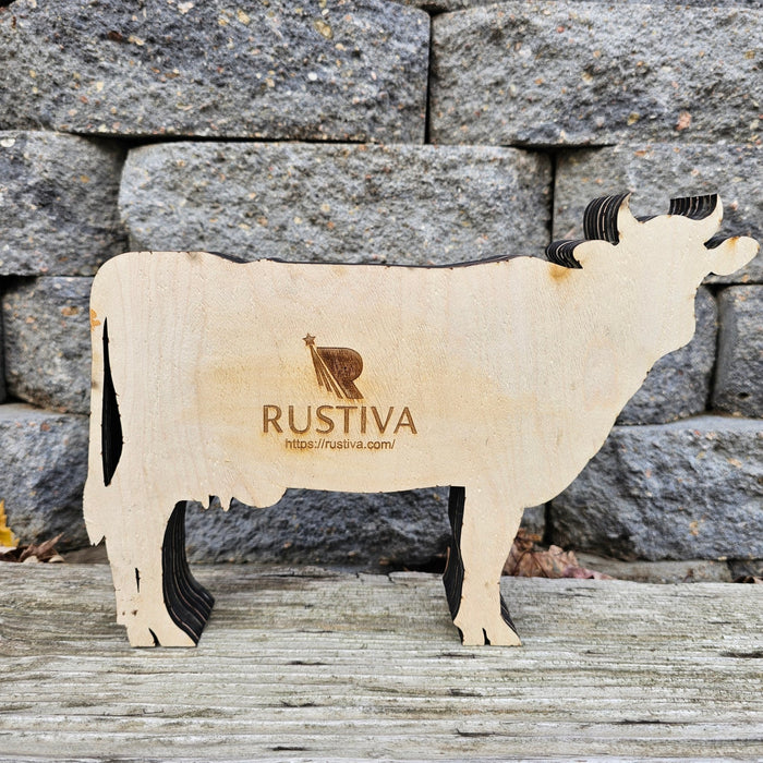 3D Farm Cow Sign Layered Art - Rustiva