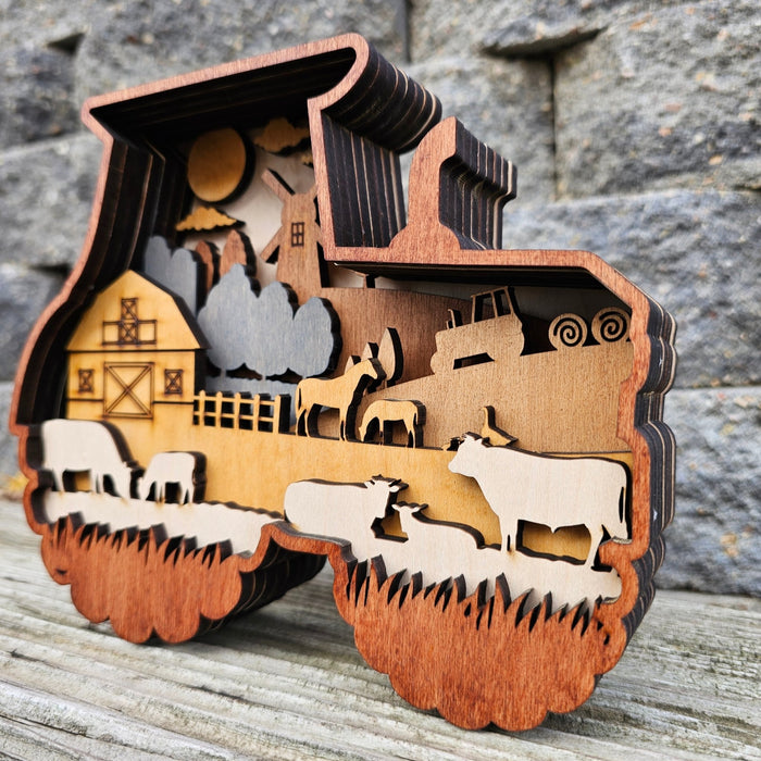 3D Farm Truck Sign Layered Art - Rustiva