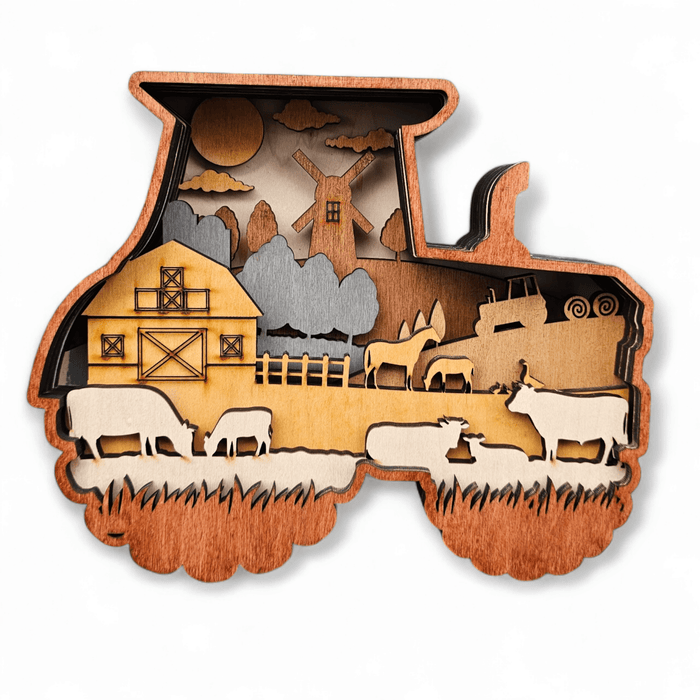 3D Farm Truck Sign Layered Art - Rustiva