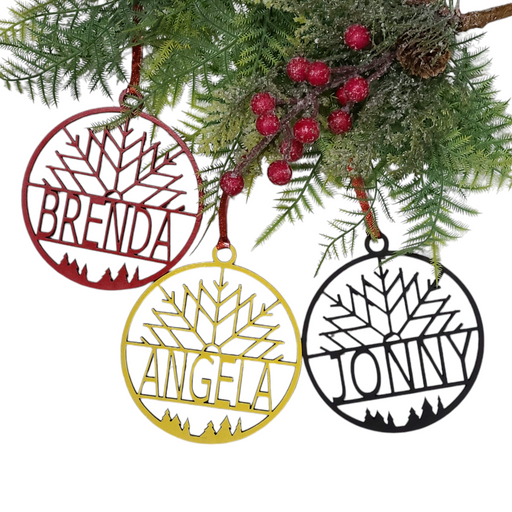 Personalized Christmas Ornament - Laser Cut Wood with Name - Finished Maple Plywood - Custom Ornament with Name - Semper-KIK