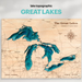 The Great Lakes Map 3D - Topographic - Semper-KIK