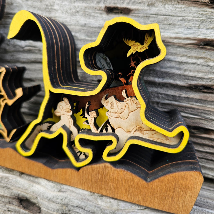 3D Lion King & Friends Sign Layered Art