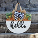 Hello Wooden  Door Hanger - White & Brown base - Semper-KIK