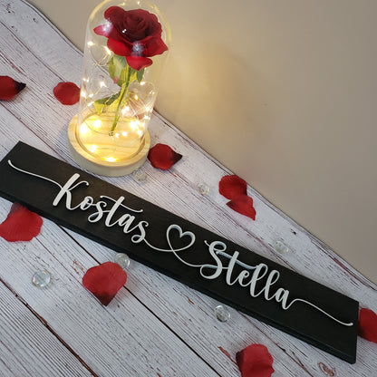 Couples name wood sign / personalized 3D wood sign - Semper-KIK