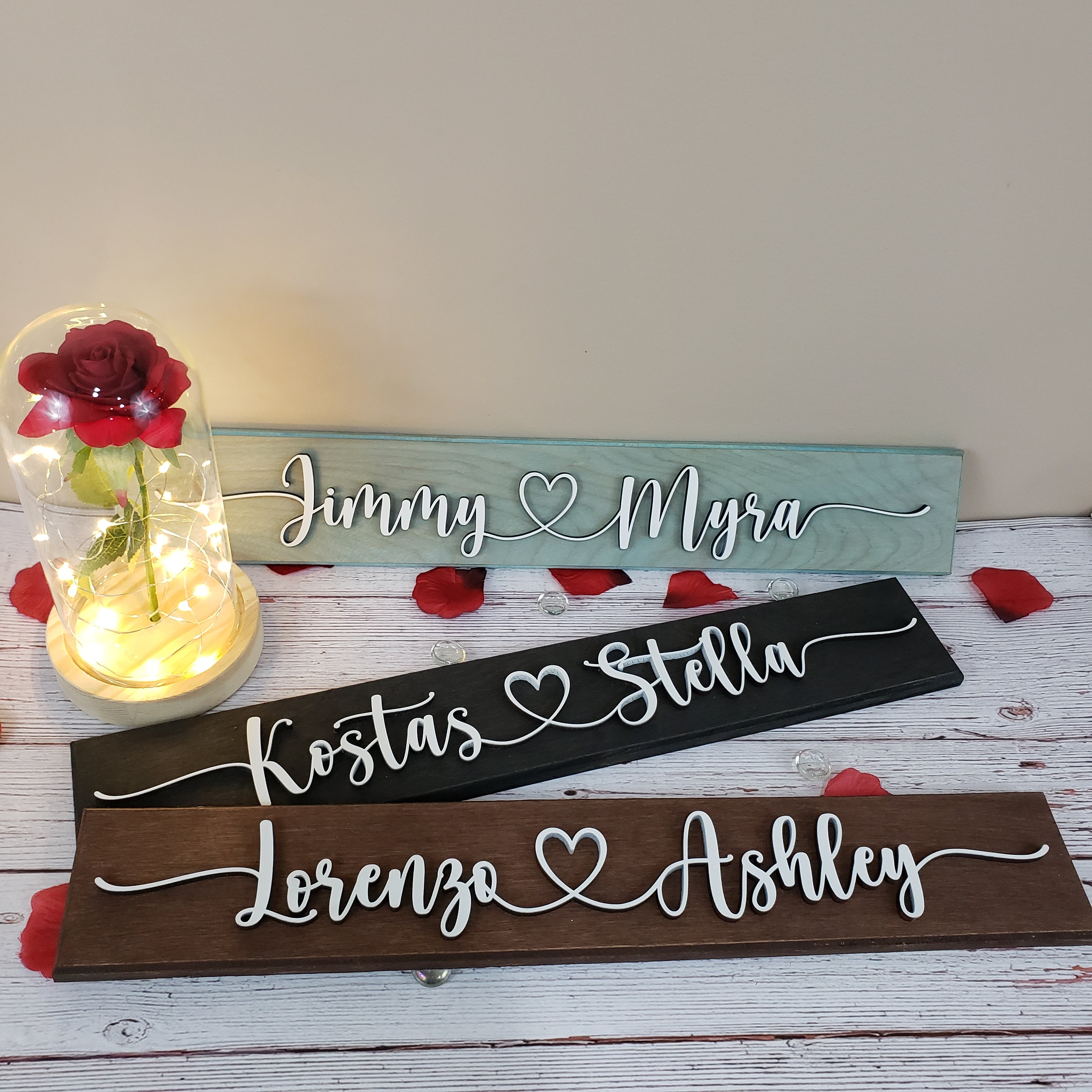 Couples name wood sign / personalized 3D wood sign - Semper-KIK