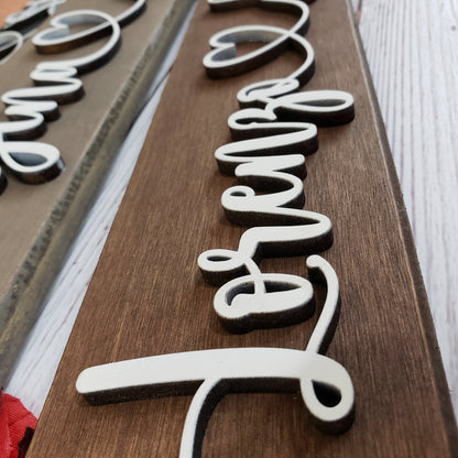 Couples name wood sign / personalized 3D wood sign - Semper-KIK