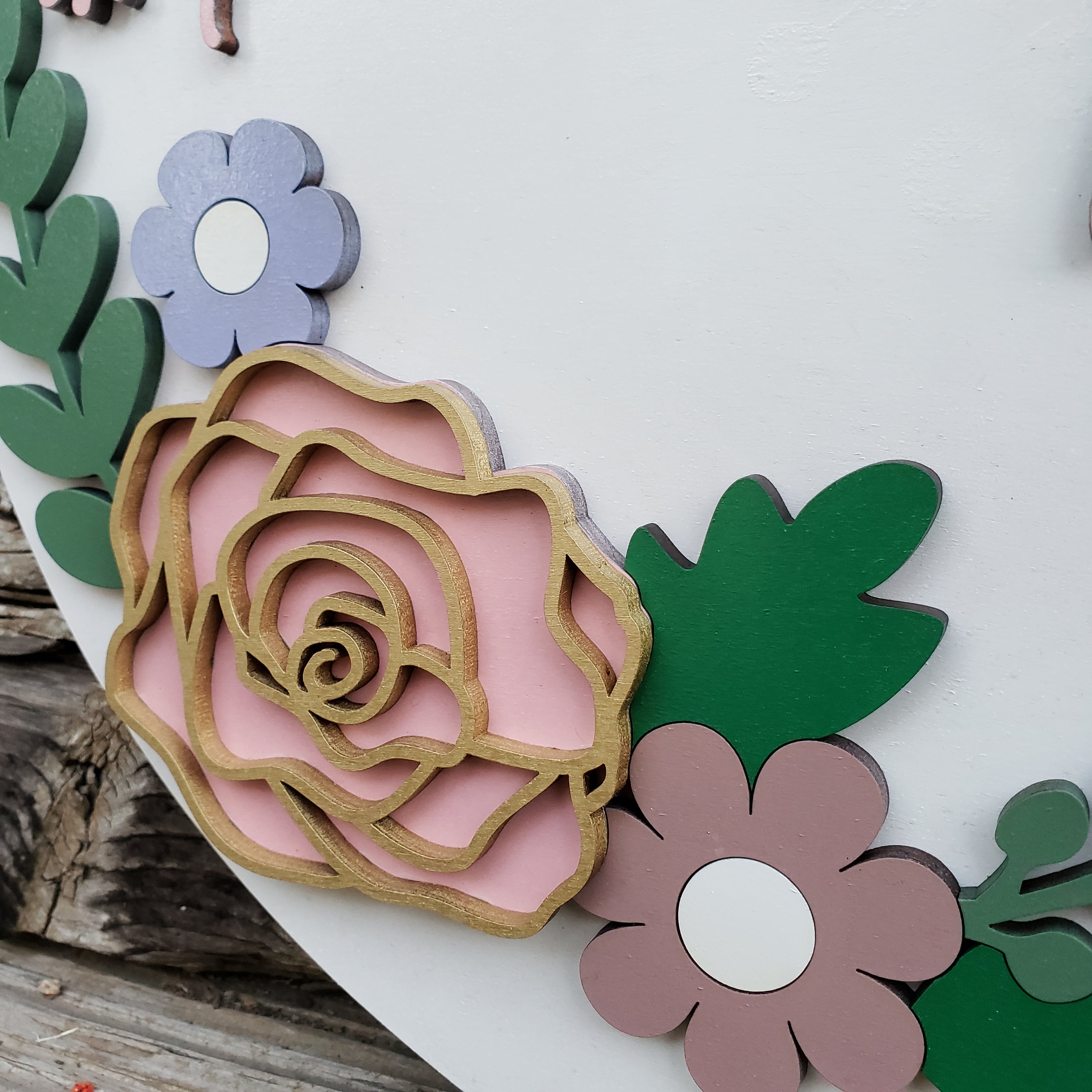 Personalized Nursery name Sign with Flower - Semper-KIK