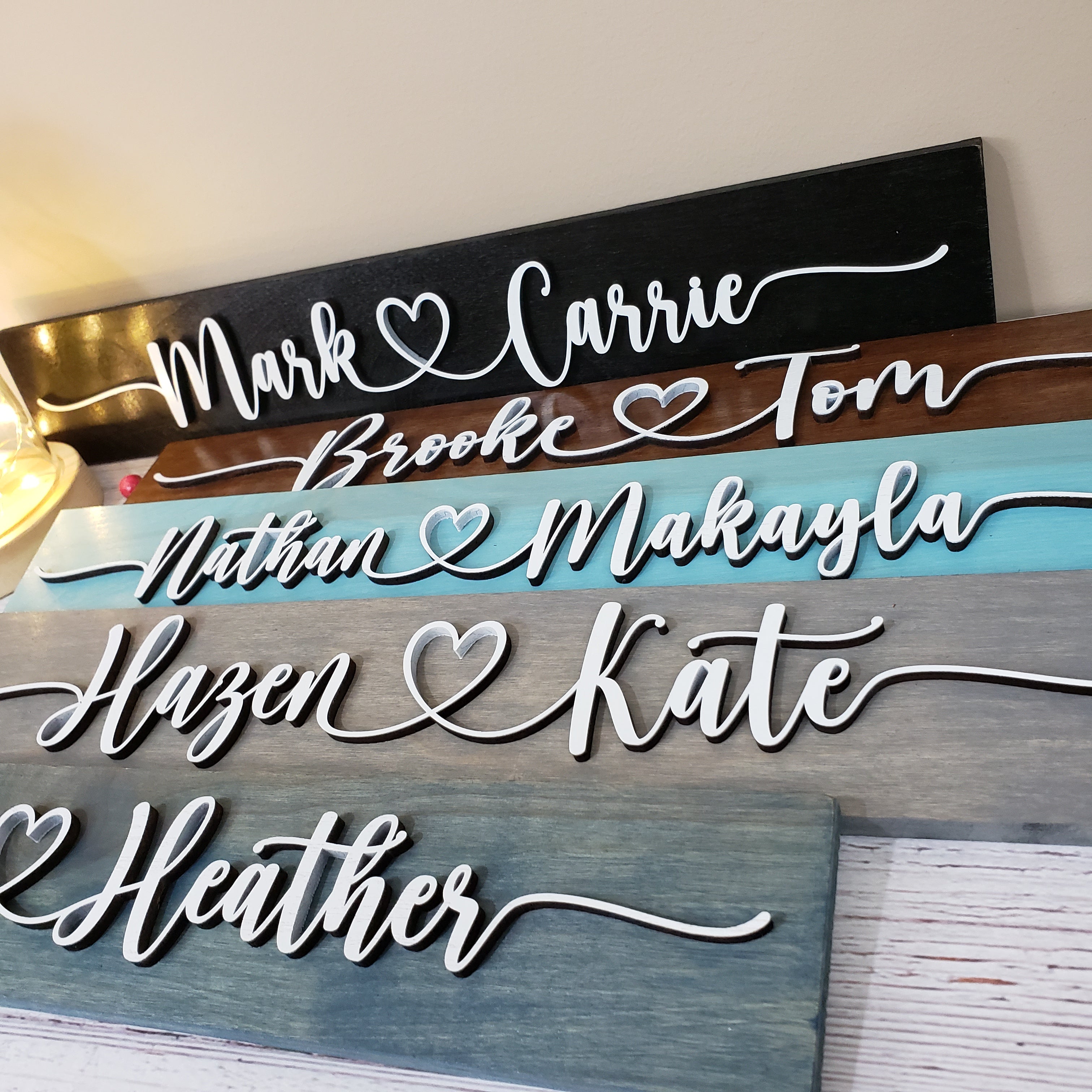 Couples name wooden sign 19"x3" - Free Shipping - Semper-KIK