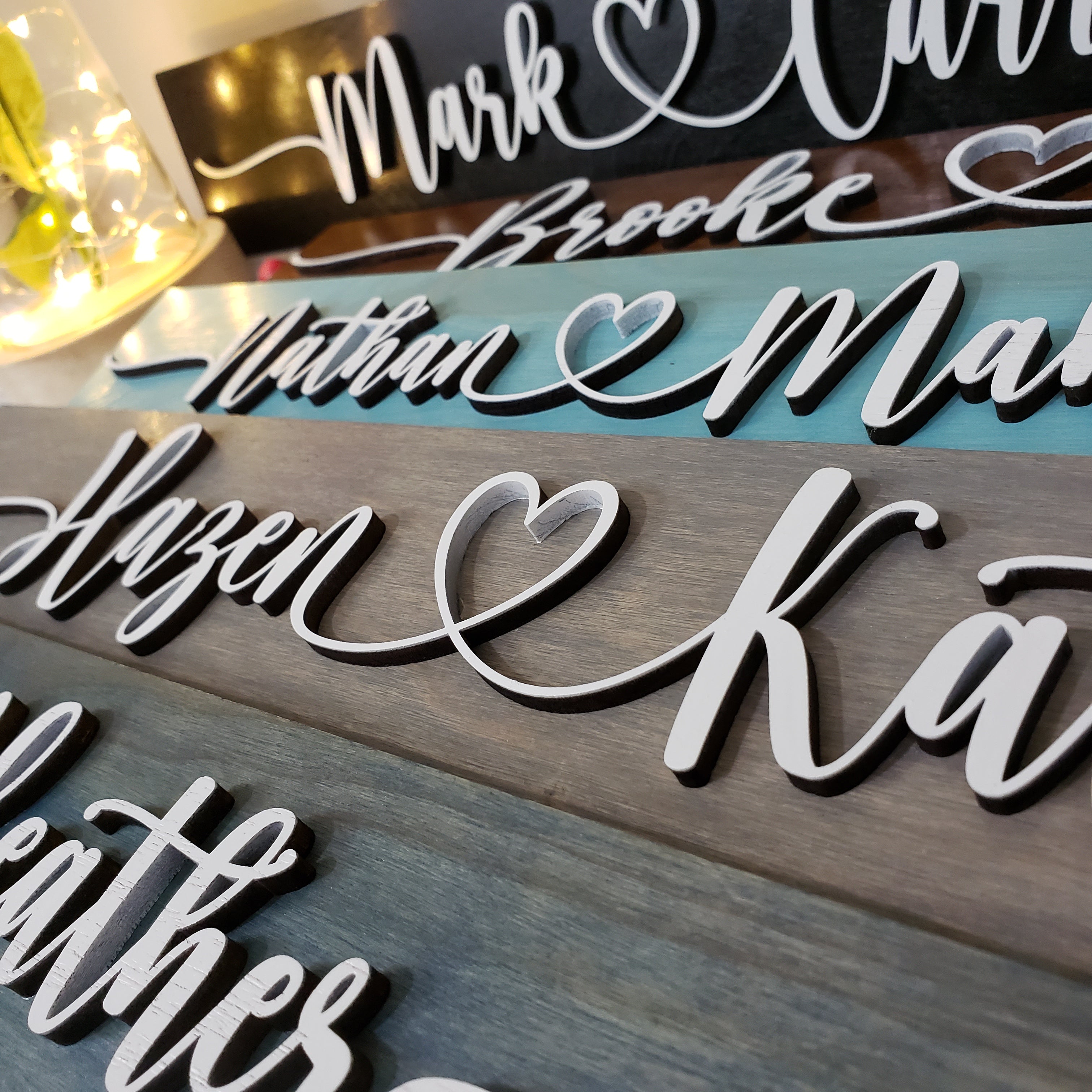 Couples name wooden sign 19"x3" - Free Shipping - Semper-KIK