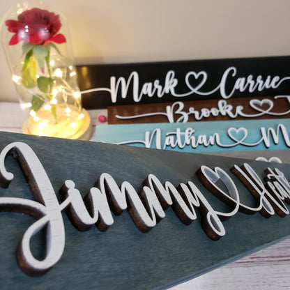 Couples name wooden sign 19"x3" - Free Shipping - Semper-KIK