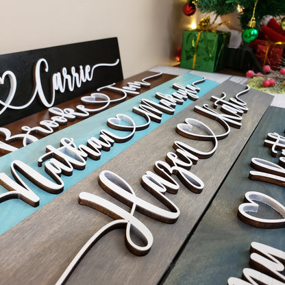 Couples name wooden sign 19"x3" - Free Shipping - Semper-KIK