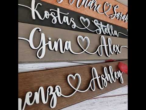 Couples name wooden sign