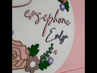 Personalized Nursery name Sign with Flower