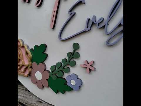 Personalized Nursery name Sign with Flower