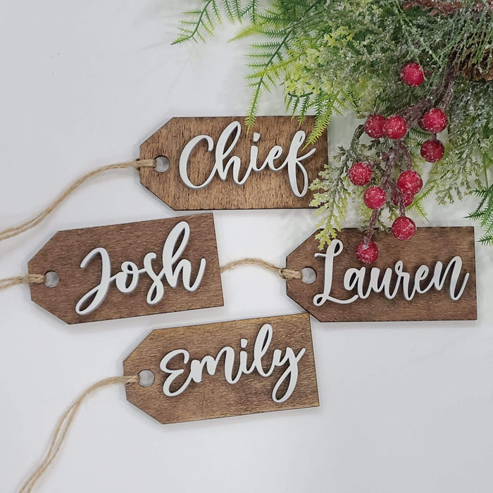 Personalized Christmas Stocking Tags, Wood Stocking Tags, Gift Tags, S – JL  Woodworking & Designs